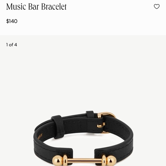Strathberry Music Bar Black Leather Bracelet - Picture 3 of 13
